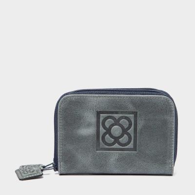 Billetero de piel flor de Barcelona
